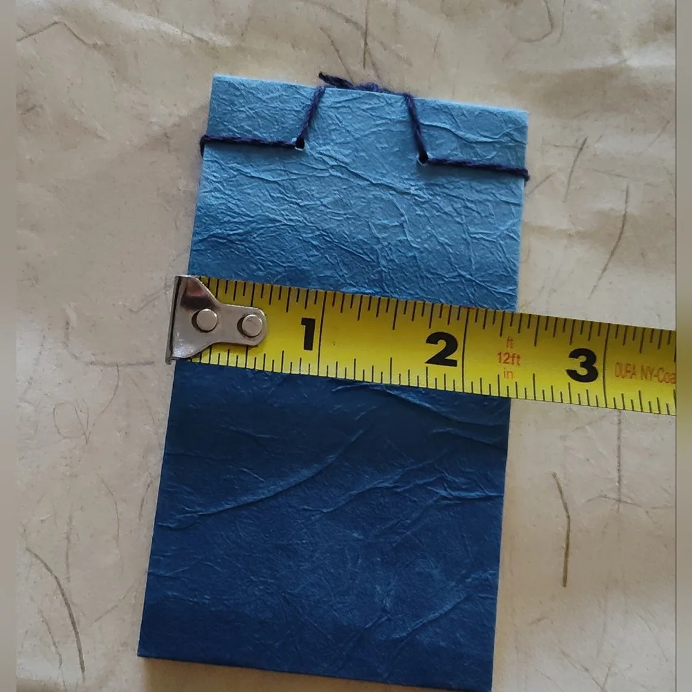 AWAGAMI FACTORY Handmade Japanese Washi Pocket Notebooks Indigo Blue Set of 3